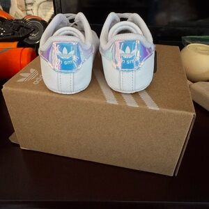 Adidas Kids Sneakers with White and Iridescent Accents